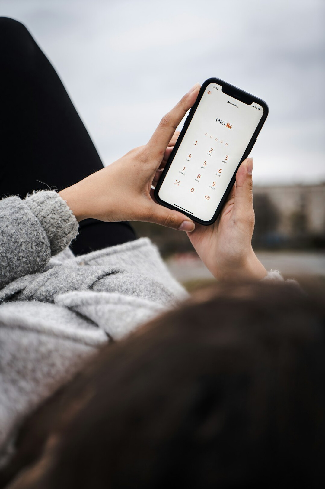 person using insurance mobile app